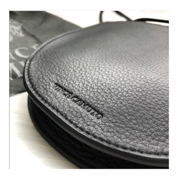 Vince Camuto Margie Snakeskin Pink Dot Leather Crossbody Bag Small Black Strap - Picture 5 of 7